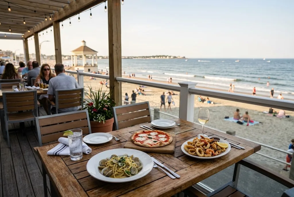 Italian-inspired meal overlooking the beach in Revere, Massachusetts