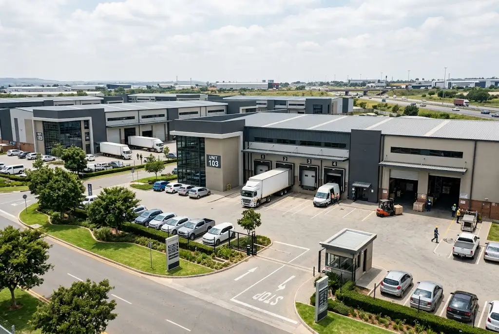 Multi-tenant industrial warehouse park supporting distribution and logistics businesses