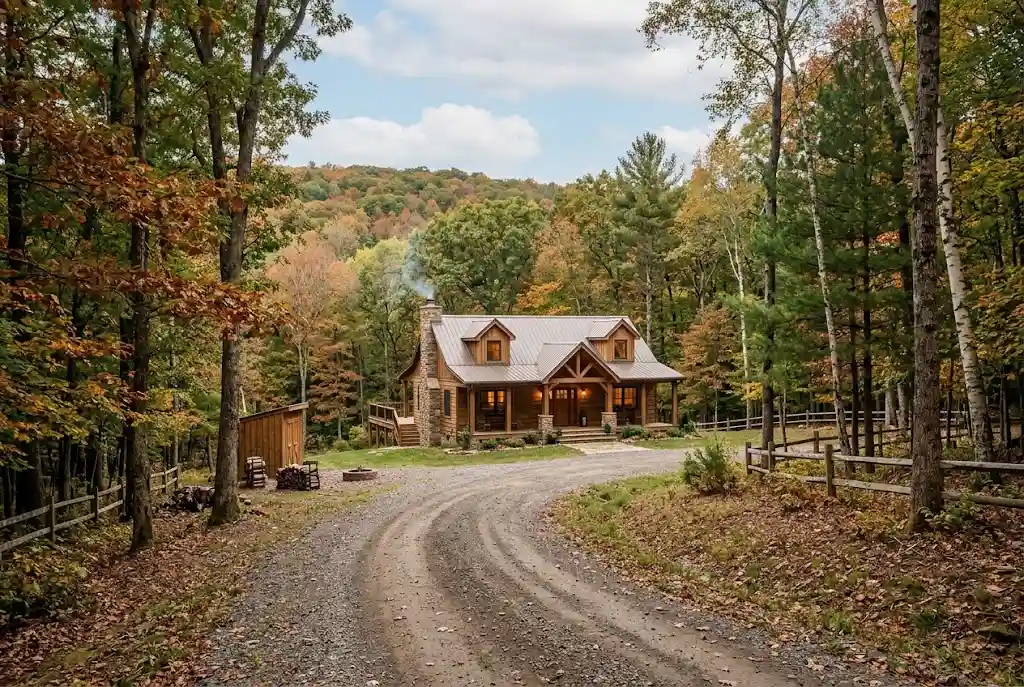 Rustic Pennsylvania home surrounded by wooded acreage in Benezette