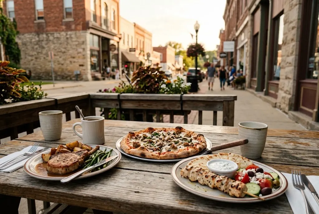 Local dishes served at a restaurant in Elkader, Iowa