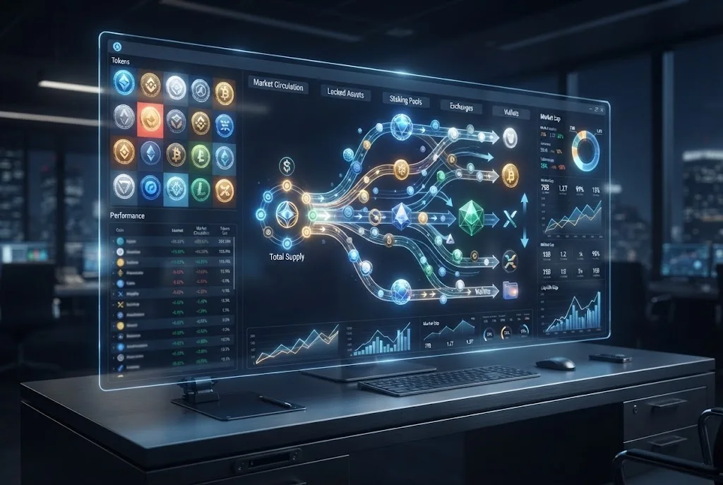 Circulating supply cryptocurrency and digital asset tokenomics analysis