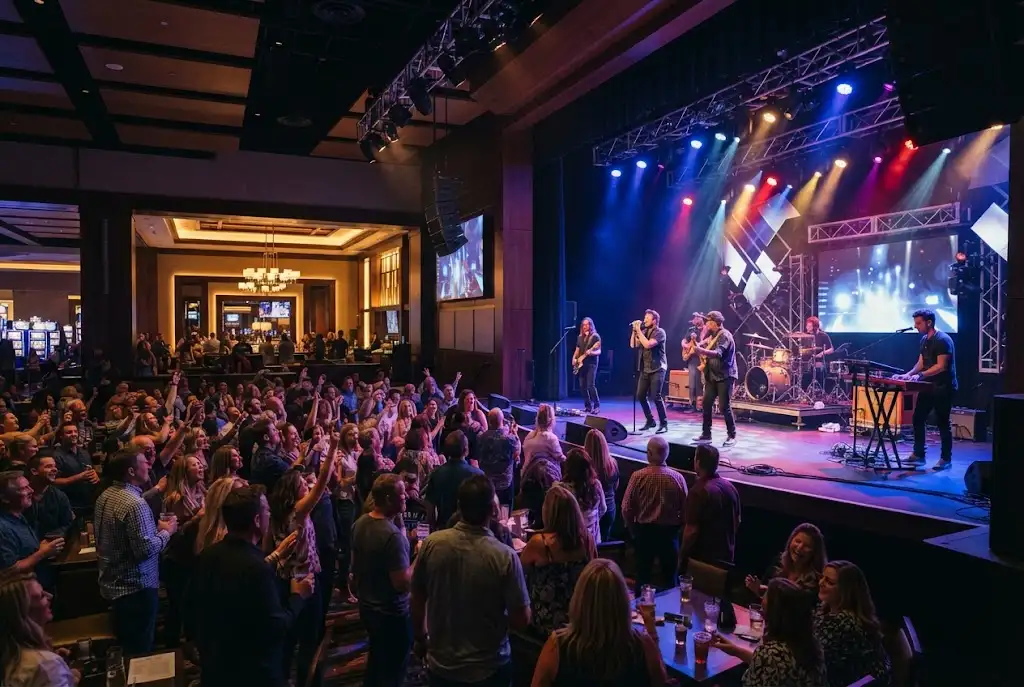 Live entertainment and concert atmosphere at the Twin River entertainment venue in Rhode Island